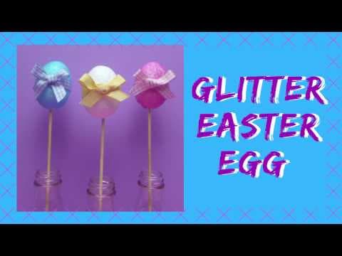 Easter Crafts - Glitter Easter Eggs on Sticks