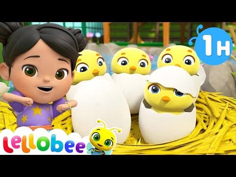 5 Little Ducks-Playtime at the Farm!-1 HOUR | @Lellobee City Farm-Cartoons & Kids Songs