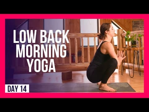 10 min Yoga For Lower Back Pain Release - Day #14 (LOWER BACK MORNING YOGA STRETCHES)