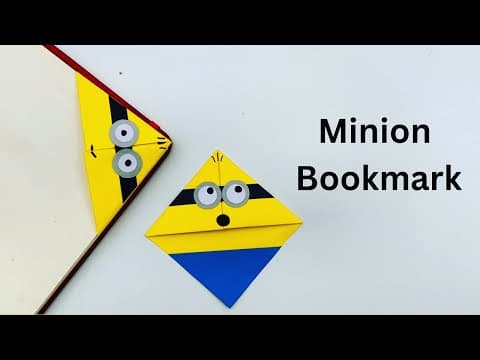 DIY Paper MINION Bookmark / Origami Bookmark / Paper Craft / Paper Flower / Paper Minions Bookmark