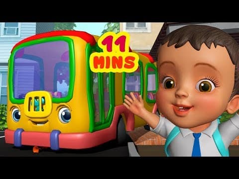 స్కూల్ బస్సు పిల్లల పాట - school bus song - kids nursery animated rhymes for kids