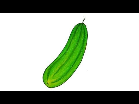 How to draw Cucumber easy and simple, cucumber drawing