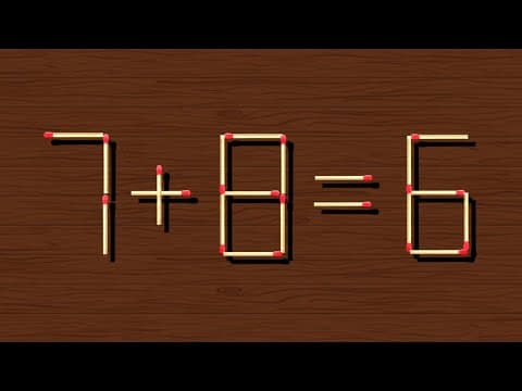 Turn the wrong equation 7+8=6 into correct, Matchstick puzzle