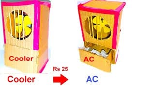 How to Make a Mini Cooler Working Model From Cardboard | DIY Air Conditioner at Home