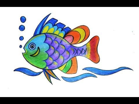 Colorful Fish drawing, How to Draw a Colorful Fish