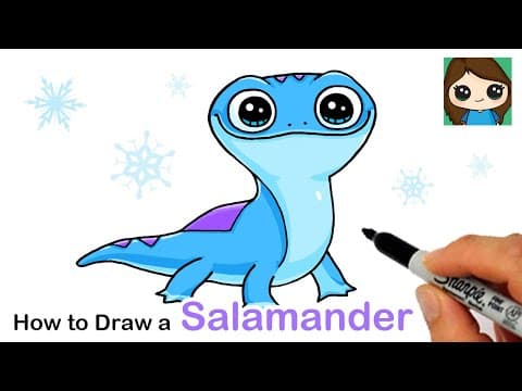 How to draw bruni the fire salamander - disney frozen