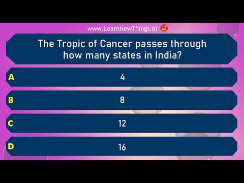 Geography of india quiz-part 1-15 questions-india general knowledge quiz