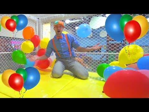 Blippi at the indoor playground to learn colors