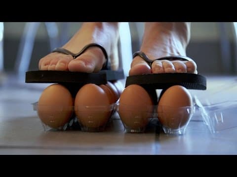 How to stand on eggs without breaking them