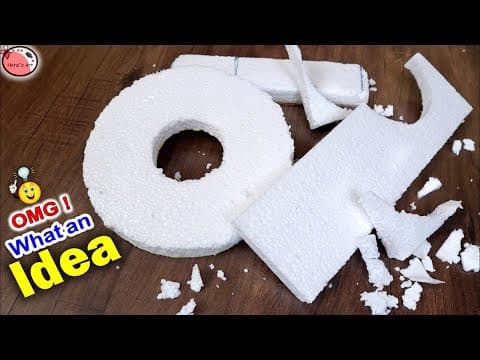 Best out of waste thermocol - diy paper flower craft idea - paper craft home decor ideas