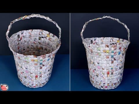 Dust bin - best out of waste 2019 - how to make dust bin from waste news paper - handmade things