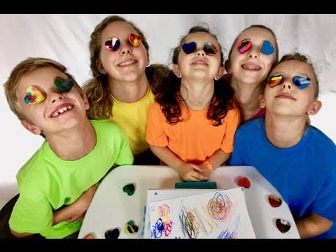 Learn English Colors Melted Rainbow Crayons