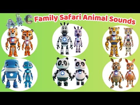 πΎ ABC Family ROBOT Animal Sounds Song ππ»π± Daddy Mommy Baby Learn Alphabet & ROBOT Animal Names πΆ