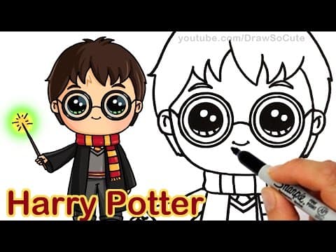 How to draw harry potter easy chibi