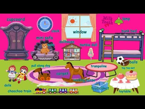 Kids Room tour | kid's room furniture vocabulary with pictures | kid's room decoration
