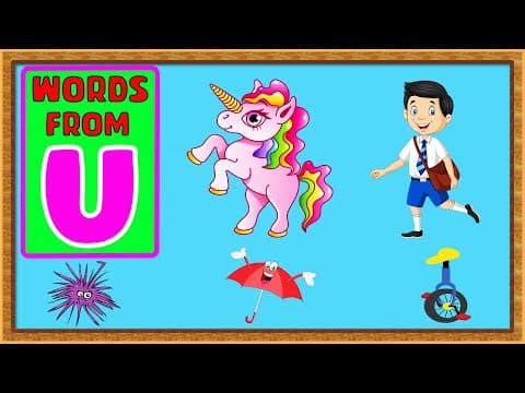 5 words from u - words from u - u for tiger - words from alphabets