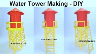 watch tower house making using cardboard | water tower