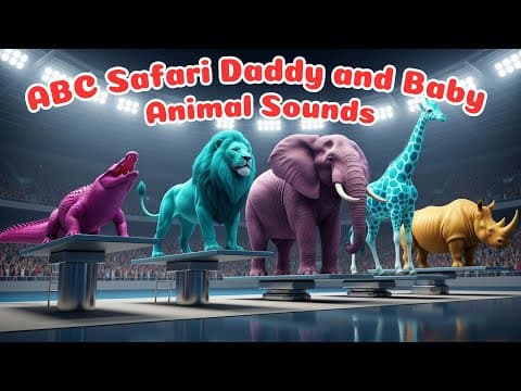 π
ABC Safari Daddy & Baby Animals at Olympic Diving π | Funny Animal Sounds & Sports Song πΆ