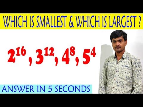 Comparison of Exponents | Which is smallest/largest ? I Maths Sir