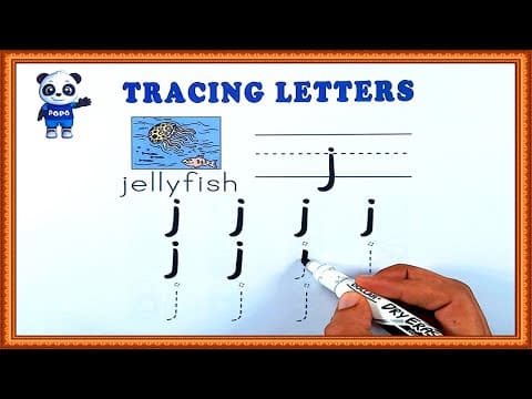 Tracing - tracing letter j - practice writing letter j - kids learning videos for kids