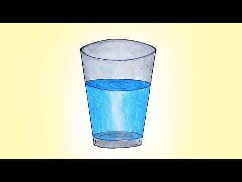 How to draw Glass with Water - easy and simple, Glass drawing very easy