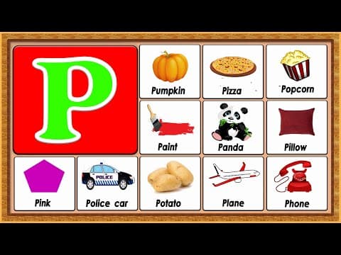 Words from p - vocabulary words - early childhood education - abc flashcards