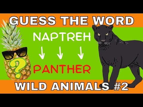 WORD SCRAMBLE GAME - WILD ANIMALS Quiz 2: Jumbled Letter Puzzle