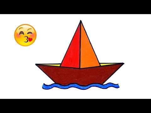 How to Draw a Boat for children - Boat Drawing Step by Step