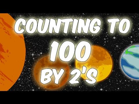 Counting with planets - counting to 100 by 2's - counting by 2's - count by 2's to 100