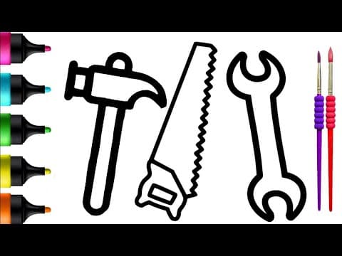 Let's Draw, Paint and Color with Tools | Kids Art Tutorial for Drawing and Coloring Fun