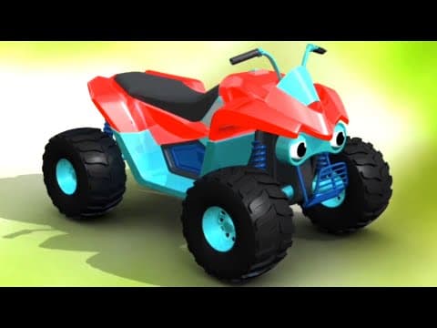 Quad Bike, 3d Transport, Cartoon Video For Kids