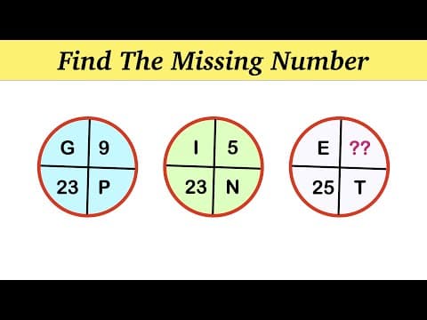 Find the missing number - circular missing puzzle - missing number puzzle