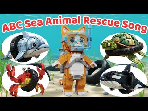 🐱 ABC Sea Animal Rescue Song 🌊 | Super Cat Saves Ocean Friends! | Learn ABC & Sea Animals 💙