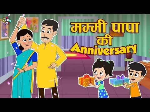 मम्मी पापा की Anniversary | शादी की सालगिरह | Hindi Stories | Cartoon | हिंदी कार्टून | Puntoon Kids
