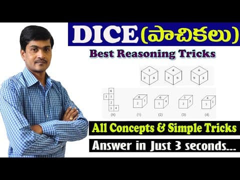 Dice tricks - best reasoning tricks in telugu - concepts & simple tricks