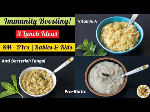3 Immunity Boosting Lunch Ideas for 8M Babies to 5Yr Kids | Moringa Rice, Mint Rice, Veg Curd Rice