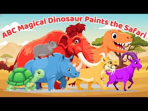 π¦ ABC Magical Dinosaur Paints the Safari π | Animal Colors & Sounds Song for Kids | Meow Meow TV