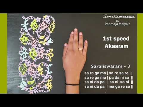 Carnatic music - saraliswaram 3 in 3 speeds swaram and akaaram