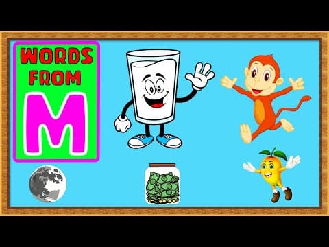 5 words from m - words from m - m for monkey - words from alphabets