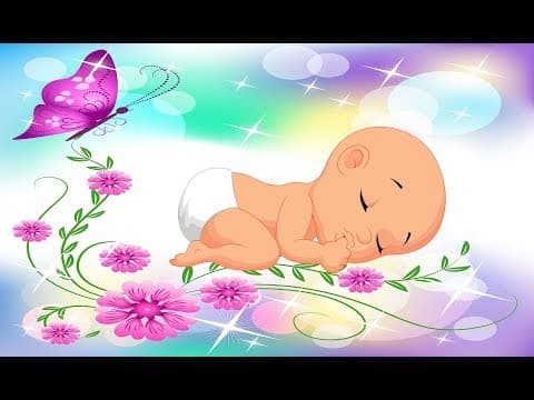 Baby lullaby and relaxing butterflies animation - sleep blue screen