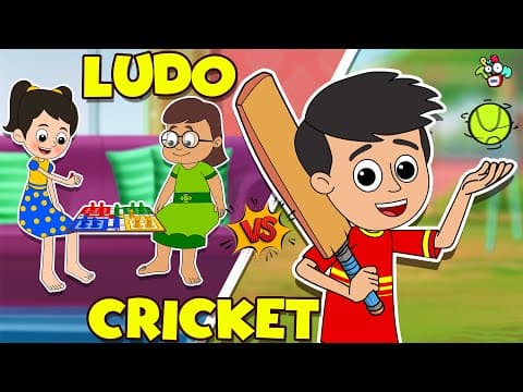 Ludo Vs Cricket | Types of Games | Indoor Vs Outdoor Games | Cartoon | Hindi Kahaniya | PunToon Kids