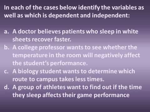 Scientific method part 1 Dependent vs Independent variables