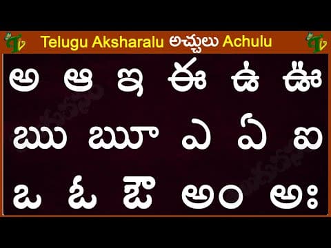 Telugu Aksharalu అ-అః | TELUGU Varnamala achulu | Telugu Aa aaa lu Latest update
