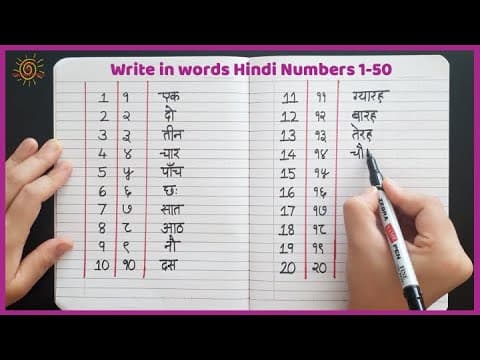 Write hindi numbers from 1 to 10 - ek se das tak ginti - how to write ek do in hindi counting 1 - 10