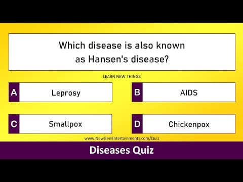 Diseases Quiz - Part 1 | 25 Questions | Zoology Questions for Competitive Exams | Medical Quiz