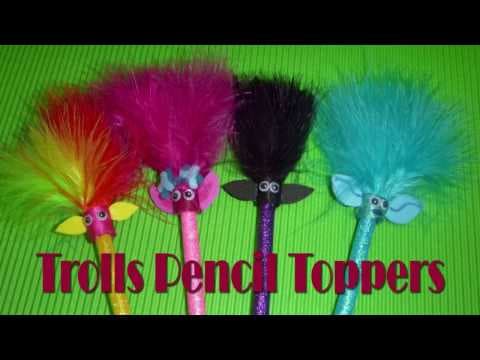 Back to School Craft - Trolls Pencil Toppers