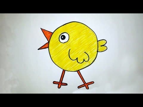 How to draw cute chick - lesson 2