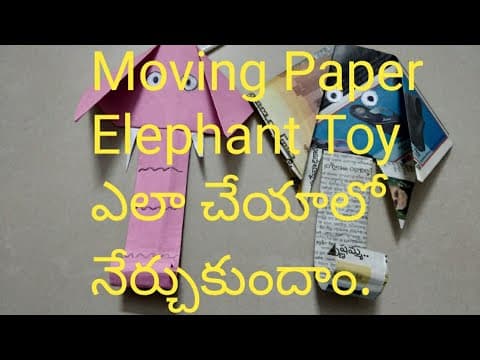 Funny elephant moving paper toys - easy paper crafts for kids