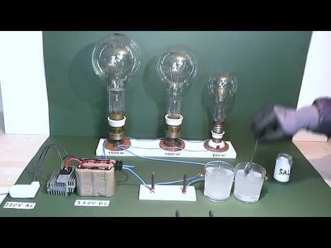 Voltaic arc 310V DC with salt water