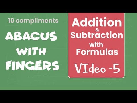 Abacus with fingers | addition and subtraction with 10 compliment's |
